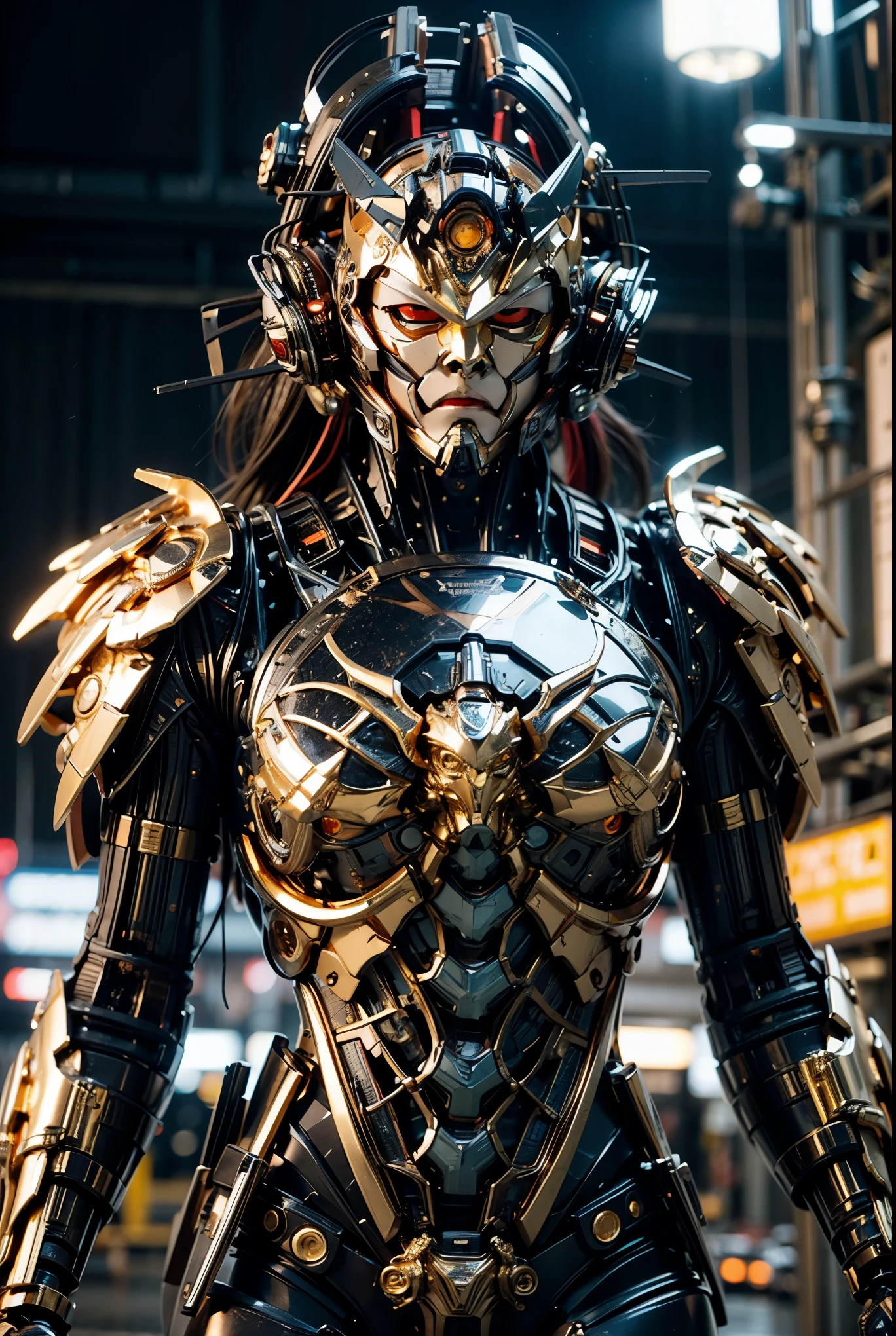 Masterpiece, (ultimate quality:1.2), 8k, Japanese woman in turtle-type powered suit, turtle shell, silver base with gold and black accents, very beautiful face, mechanical, (mechanical bat wings), jet pack, hydraulic cylinder, power pipe, ultimately intricate details, full body shot, (ultimate photo Realistic:1.37), Near-future metropolis at night, (Steampunk: 1.2), (Cyberpunk), Full body photo, Wide-angle shot, Please generate at least 4 photos.