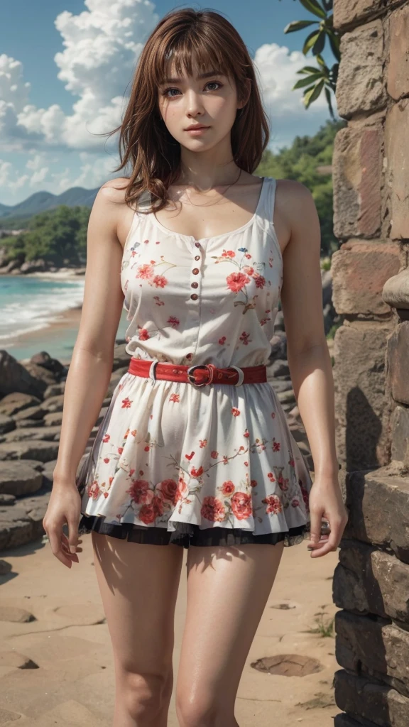 Kasumi, brown eyes, (best quality, ultra-detailed), (realistic:1.37), beautiful and detailed face, ultra-realistic texture, delicate face, delicate body, red lipstick, bright colors. High definition, 8K,