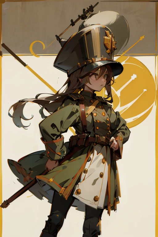  austria=hungary empire soldier girl withShako with yellow and brack line