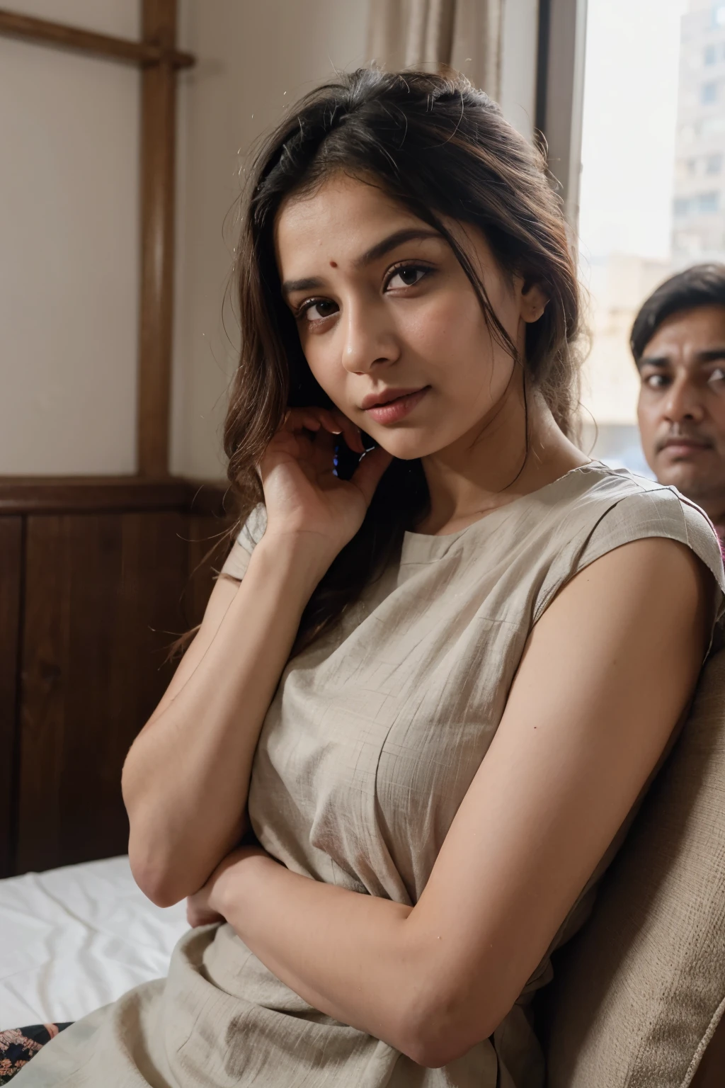 एक गरीब लड़की है 18 साल की और वह प्रेग्नेंट है और उसके हाथ में एक बच्चा है और बारिश हो रही है और उसकी मदद एक पुलिस वाला कर रहा है