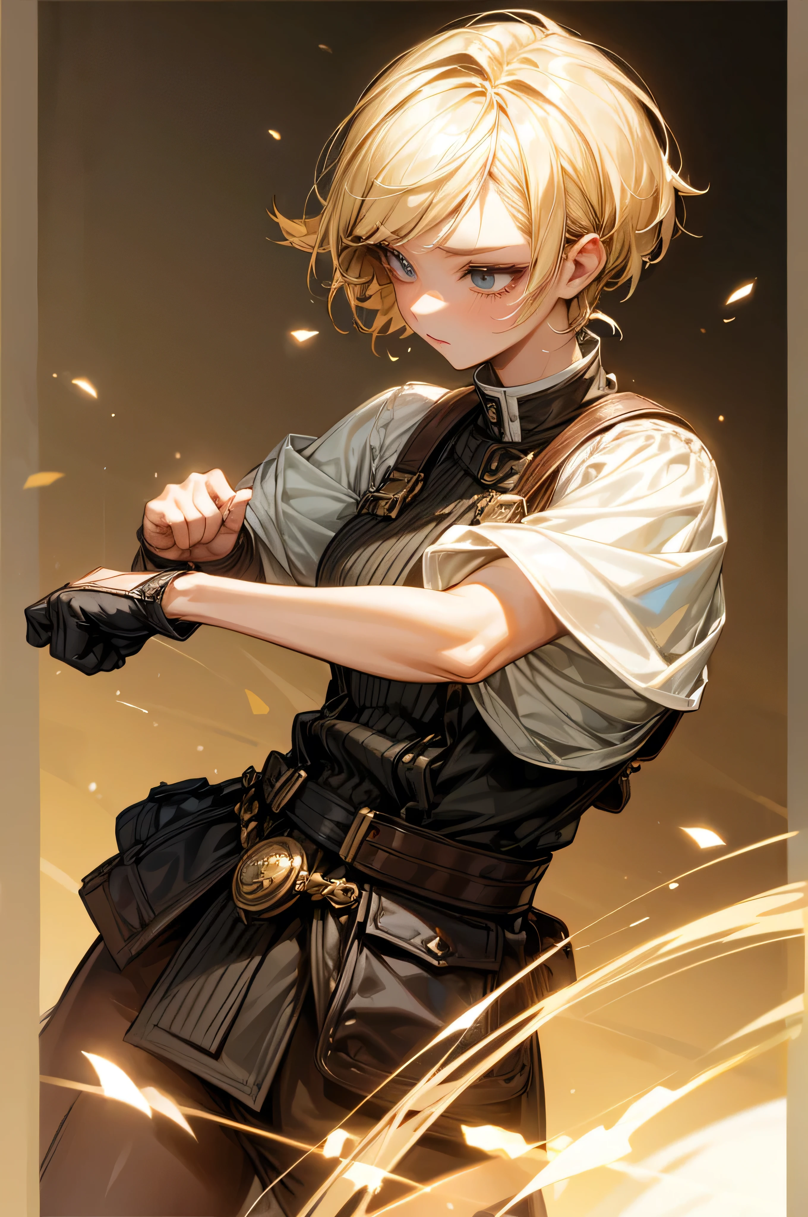 ((highest quality)), ((masterpiece)), (detailed), Women fighting、Blonde、Short Hair、Fair skin、Too much exposure