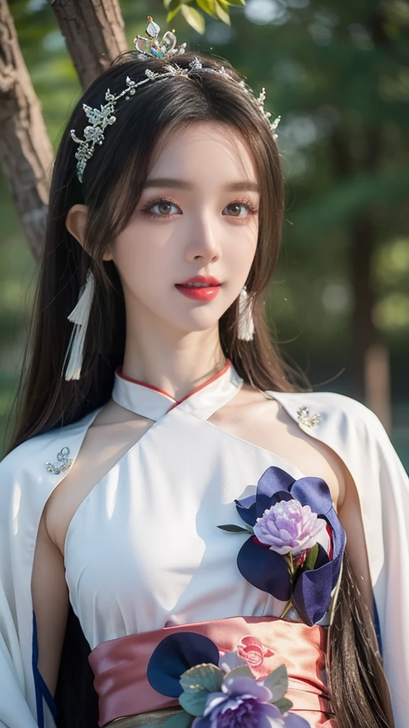 a close up of a woman in a dress with a hair band, a beautiful fantasy empress, beautiful and elegant elf queen, ((a beautiful fantasy empress)), white hanfu, palace , a girl in hanfu, full body xianxia, fantasy art style, pale milky white porcelain skin, very beautiful elven top model, inspired by Lan Ying