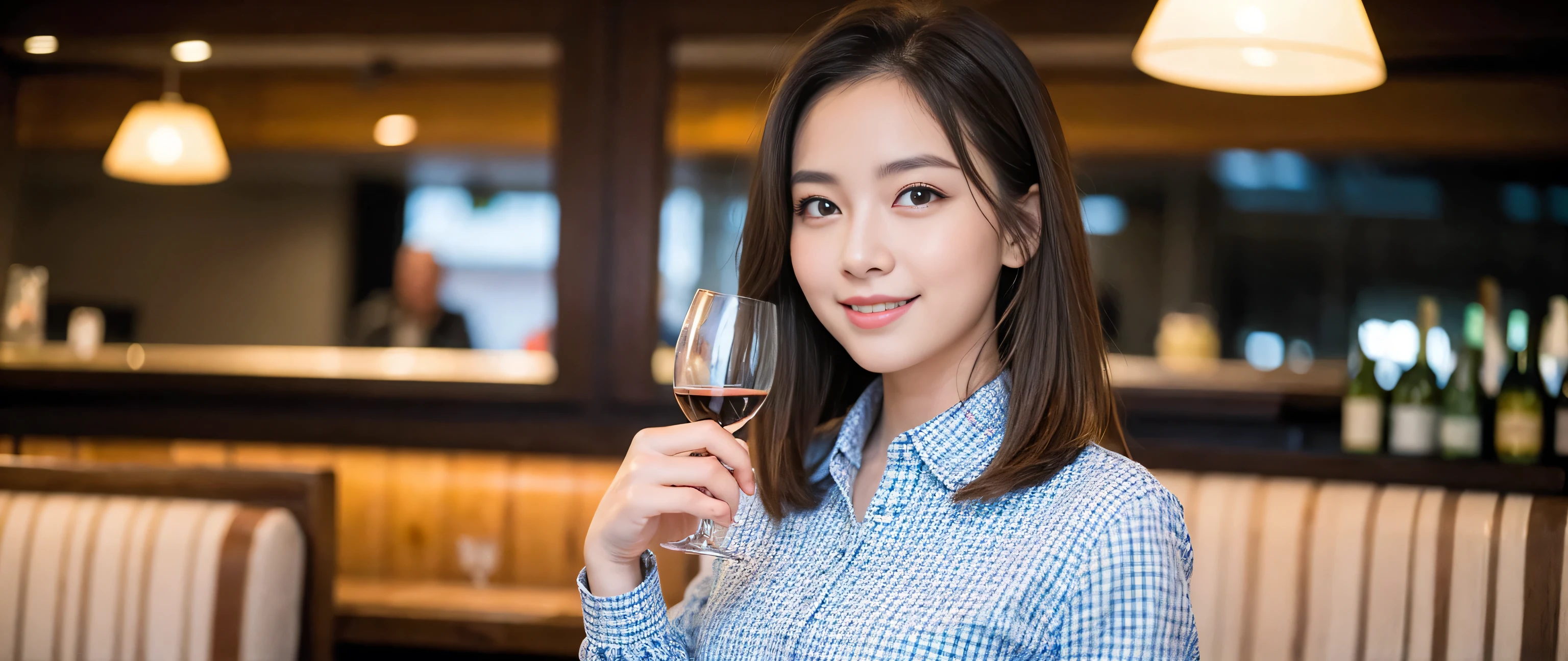 ((highest quality、8k、masterpiece:1.3))、Sharp focus:1.2、Beautiful woman perfect body:1.4、Slim body、((Bob Hale、Straight hair:1.2))、(to be born, highest quality, masterpiece:1.5), (Realistic, Intricate details:1.2), Ultra-high resolution, Amazing view of the sunset sky and clouds、Amazing mountain views、A bright smile、A lovely woman with a smile、Bright image、2. The beauty of wine, Beautiful Face, blue eyes, The light shines on your face, Blushing, short hair,Bright Face、Fox face、 (36 years old), 39 years old, Lady、red wine 、Appetizers、Italian food、Wine bottle、Champagne、sparkling wine、Two beauties、Brown Hair、Shortcuts、Long sleeve shirt、dress、Pretty Woman 1, (Slim face), (The body is slim), (Brown Hair), (Shortcuts), cheeks turn a little red,Attractive beauty、, Out of the window, A beautiful and detailed night view unfolds.........., restaurant, In a prominent place (From the waist up) Nova Frog Style, actress, model, Upper Body, White wine, slim, wine glass, Wine glass placed in the center, smile, (smile: 1.15), Beautiful fine grain, Depth f/2,saturation, High Contrast, Strong light and shadow,Moist Body:1.5、3D texture、Delicate eyes、Brown Hair、The hair is very shiny、