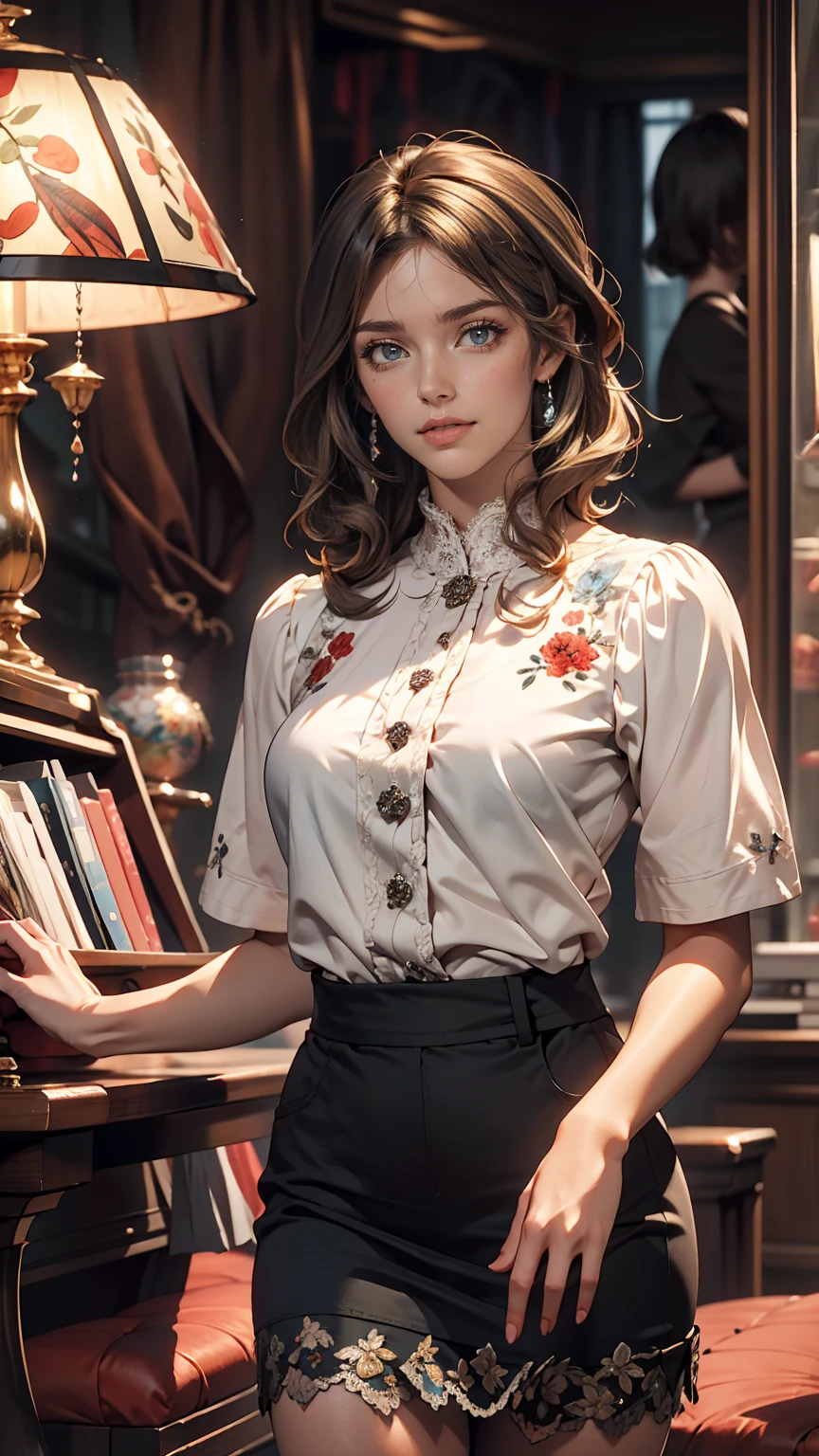 highest quality, masterpiece, Ultra-high resolution, (Realistic: 1.4), (see off: 1.4), (see off: 1.4), Don&#39;t look at the camera, RAW Photos, One Girl, Black Hair, (Straight Bob: 1.4), (Patsun: 1.4), bangs, smile, Shiny skin, Dramatic lighting, Neat, T-Shirts, Whitesummer sweater, (big: 0.9), garden