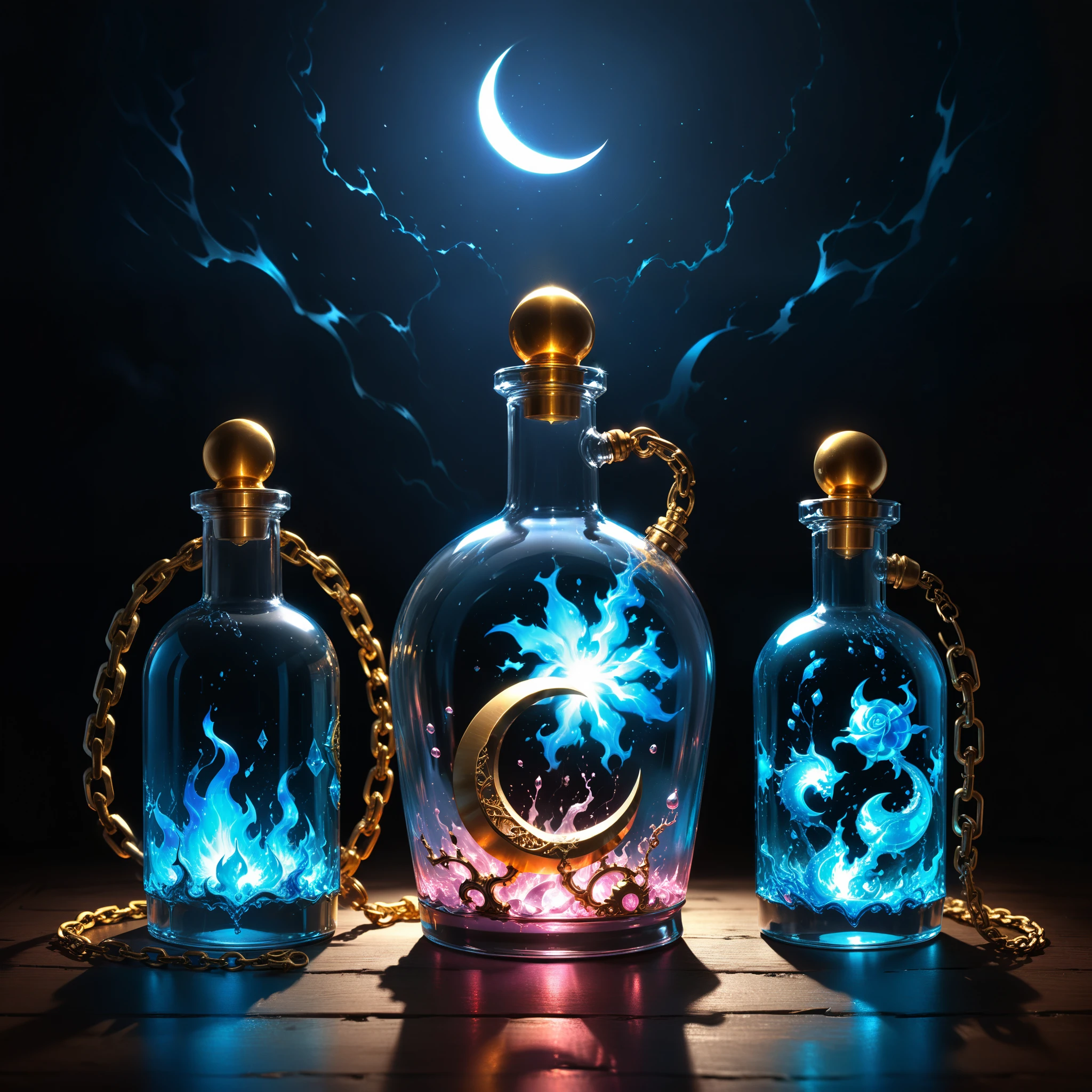 (in style of Ashley Wood:1.3),(in style of Nick Veasey:0.7),
conceptual design of the transparent glass human heart (organ),world of warcraft magic potion bottle concept design,golden potion glass bottle,water in a bottle,bubbles in water,(potion potion:1.5),entangle in a metal chain and lightning bolt:1.3,(chemiluminescence:1.2),(bottle loseup:1.4),the fluorescent liquid glows,(blue fire draws lines:1.6),(Chemiluminescence:1.2),
(the red crescent moon background:1.6),sharp,sharp image,(insanely detailed and intricate, hypermaximalist, elegant, ornate, hyper realistic, super detailed:1.1),extremely detailed,Amazing resolution,8k,Ray Tracing,masterpiece,Particle Effects,Beautiful Effects,(Rose Quartz color:1.3),
BREAK
(darkness:1.4),(extreme shadows:1.4),(Best Shadow:1.4),dark atmosphere,world of warcraft style,