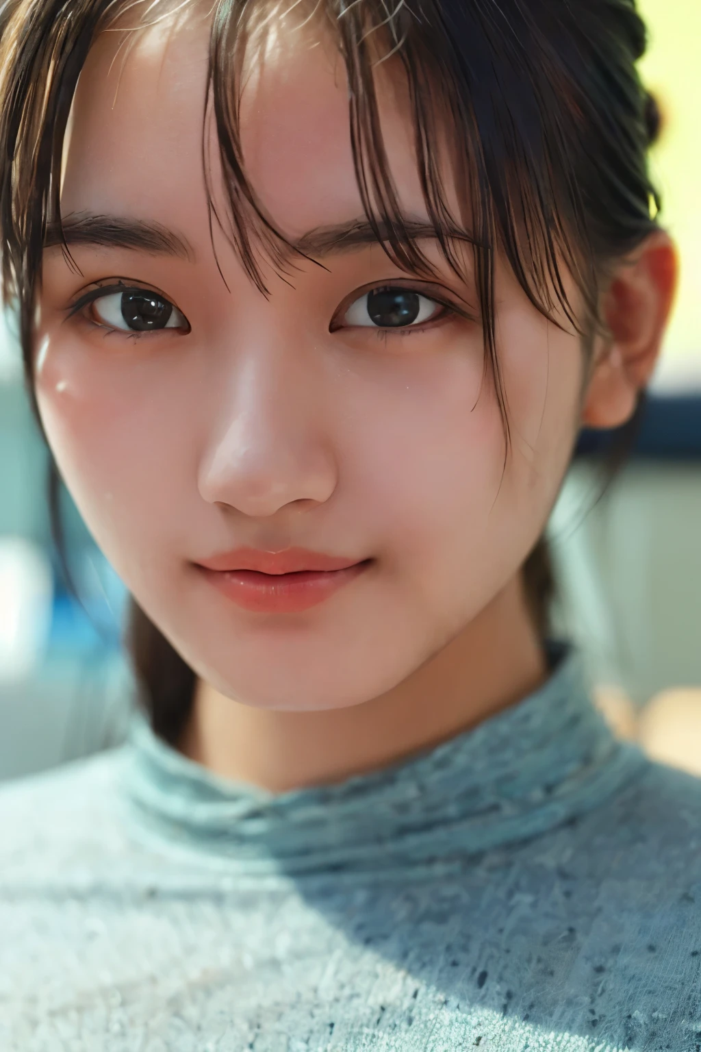 Cute Japanese Women Photos,  Woman, 20-year-old, Beautiful and perfect face, Brown, Beautiful Face, thin: 1.2, (photo Realistic:1.4), (hyper Realistic:1.4), (Realistic:1.3),
(Smoother lighting:1.05), (Improving the quality of cinema lighting:0.9), 32k,
1 girl,20-year-oldの女の子, Realistic lighting, Backlight, The light shines on your face, Ray Tracing, (Bright light:1.2), (Improvement of quality:1.4),
(Highest quality Realistic textured skin:1.4), Fine grain, Detailed face,
(tired, Sleepy and happy), (smile:0), Face close-up, 
(Enhances the body line:1.1), (Enhances the beauty of skin texture:1.1)