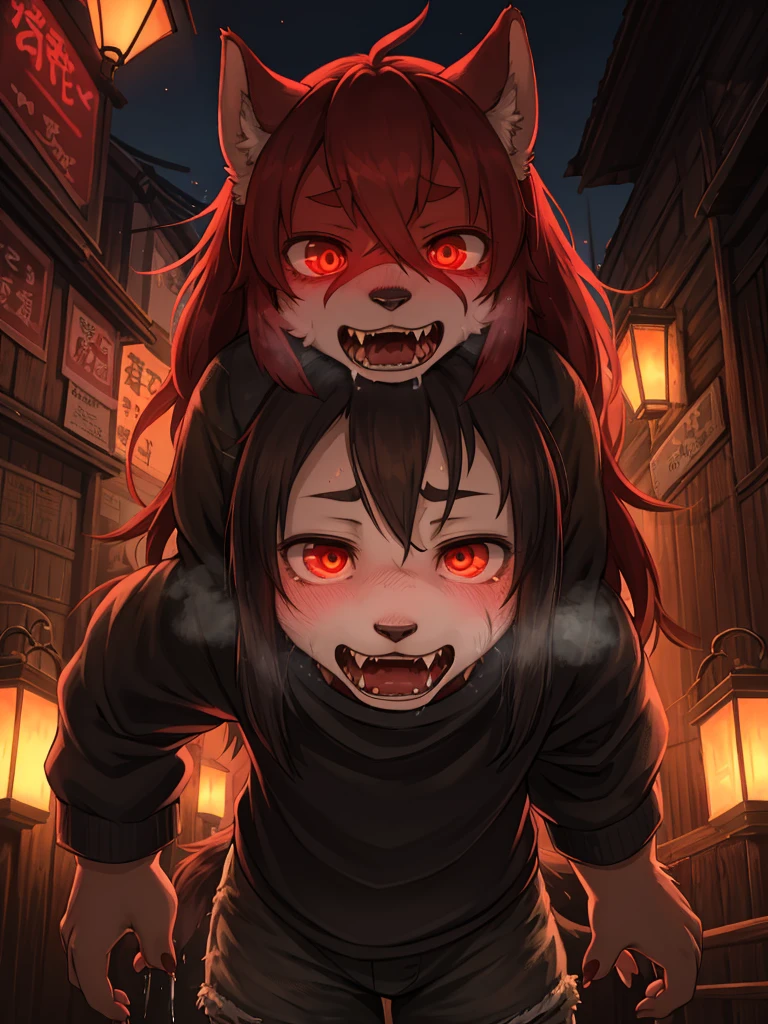 horror movie, Hallucination, flashback , Delusions of grandeur , Shocking moment , pee , Mystery and Maiden and Spirited Away , Red light district yukaku , Steamy body , can not stand it any longer , I can't wait to eat it , Predator's Eyes , Disheveled clothing , Baring his fangs, he attacks the viewer , fps , Long muzzle