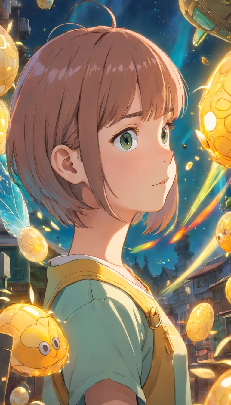 A young girl with buzz cut hair style, very shot hair