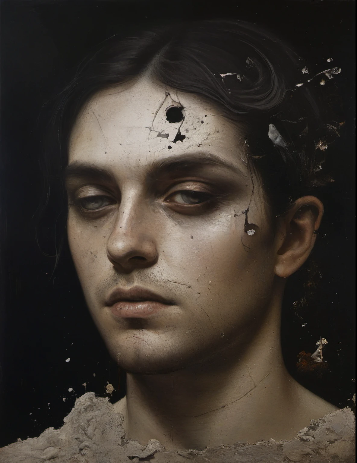 James Gurney, Surrealist art , dream-like, Mysterious, Provocative, symbolic, Complex, detailed,, (Gothic but very beautiful:1.4), (masterpiece, highest quality:1.4) , Nicola Samori Style, men’s face