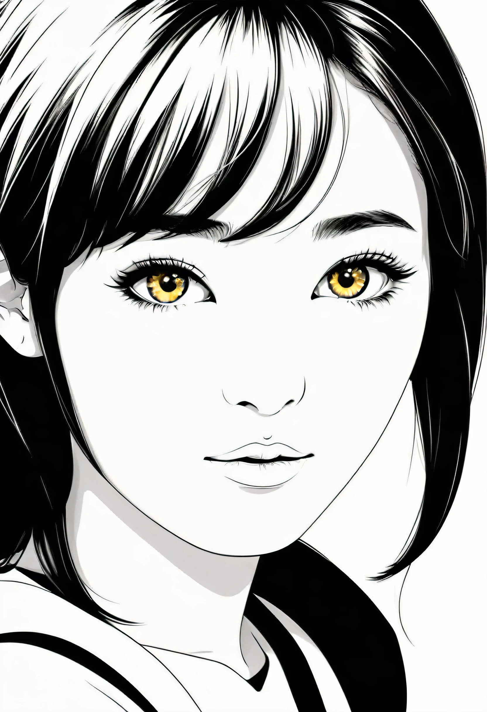 Yellow and brown eyes、Sparkling Eyes、Black pupil、Radial