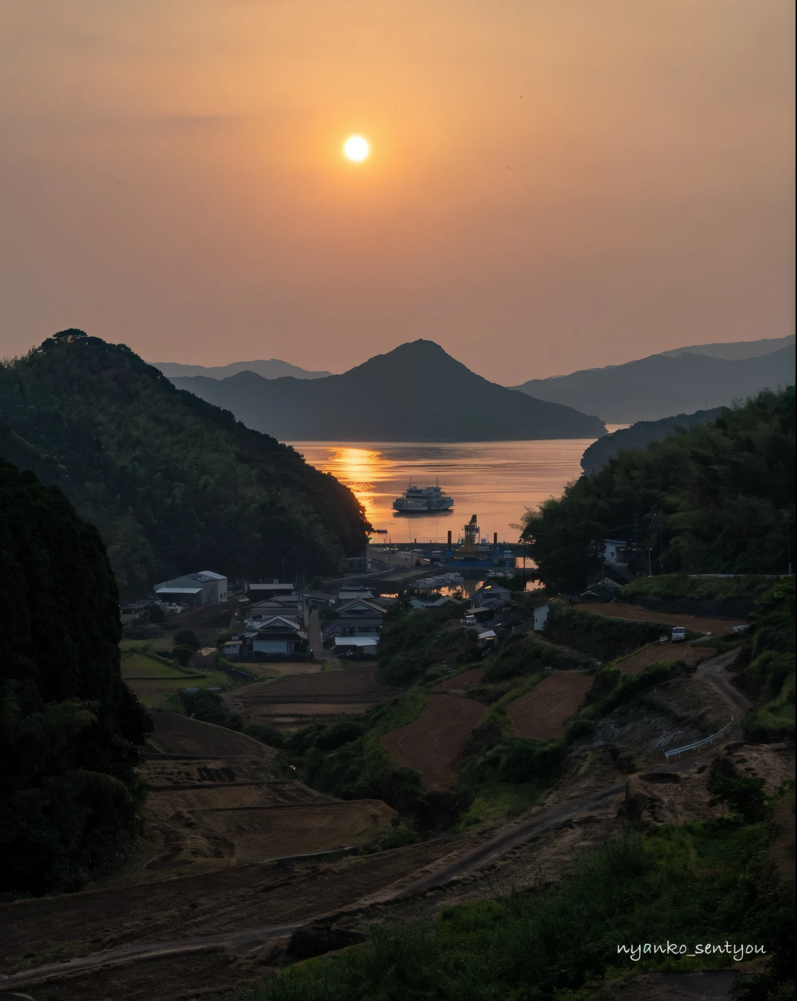 Adding water to rice terraces