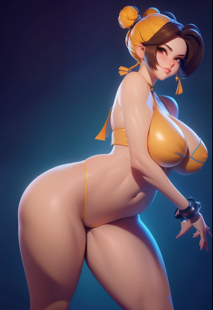 gorgeus voluptuous espacio amazon girl with a bubble glass helmet in the head, ojos almendrados de color verde intenso, Pelo rubio corto, very small and tight white and orange micro bikini, Pechos enormes perfectos, voluptuosas caderas anchas, muslos musculosos, brazos musculosos, vientre voluptuoso sexy, enorme cameltoe enorme, espacio, espacioship, HD, retina, obra maestra, anatomically correct, piel texturizada, detalles altos, premiado, mejor calidad, 8K