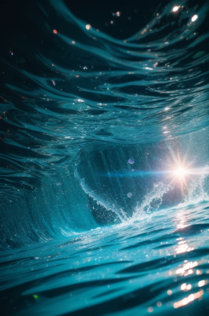 Switzerland, Beautiful water surface, sony a7, film gain, Cinematic lighting, Photorealistic, one-point perspective, 32K, diffuse reflection, colorful shiny particles, Lens Flare, Soft lighting