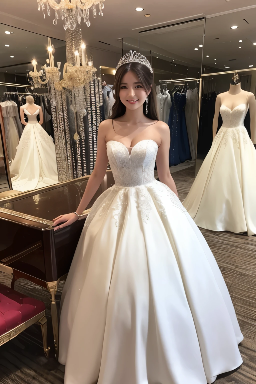 27 years old、smile、white、Luxury Prom Dresses、、8 heads、upper class、Elegance、Theara、