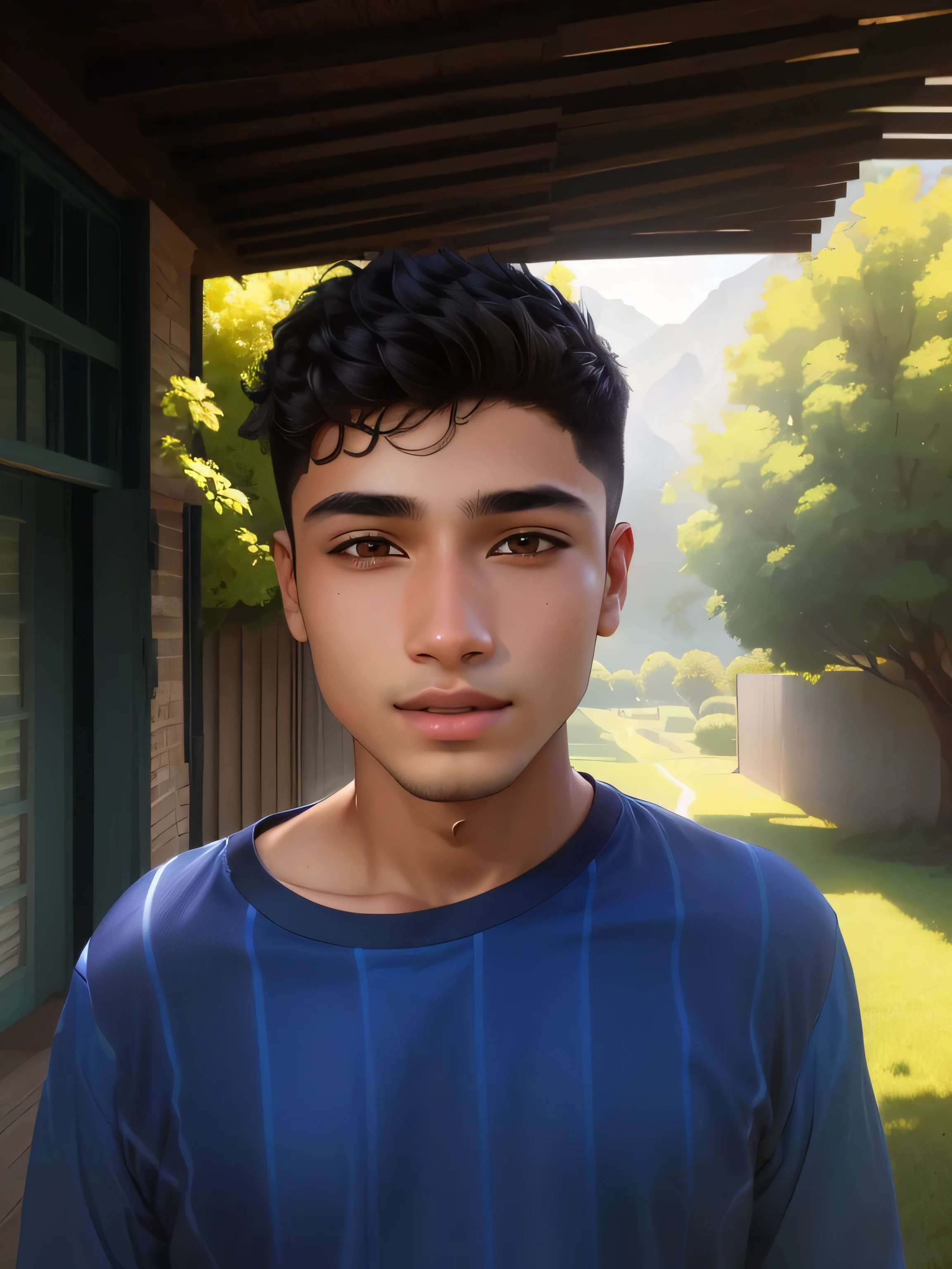 arafed young man with a blue shirt and a green field, riyahd cassiem, ayan nag,  profile picture, with accurate face, front profile!!!!, around 1 9 years old, face picture, boy with neutral face, nivanh chanthara, good looking face, khyzyl saleem, 8k selfie photograph