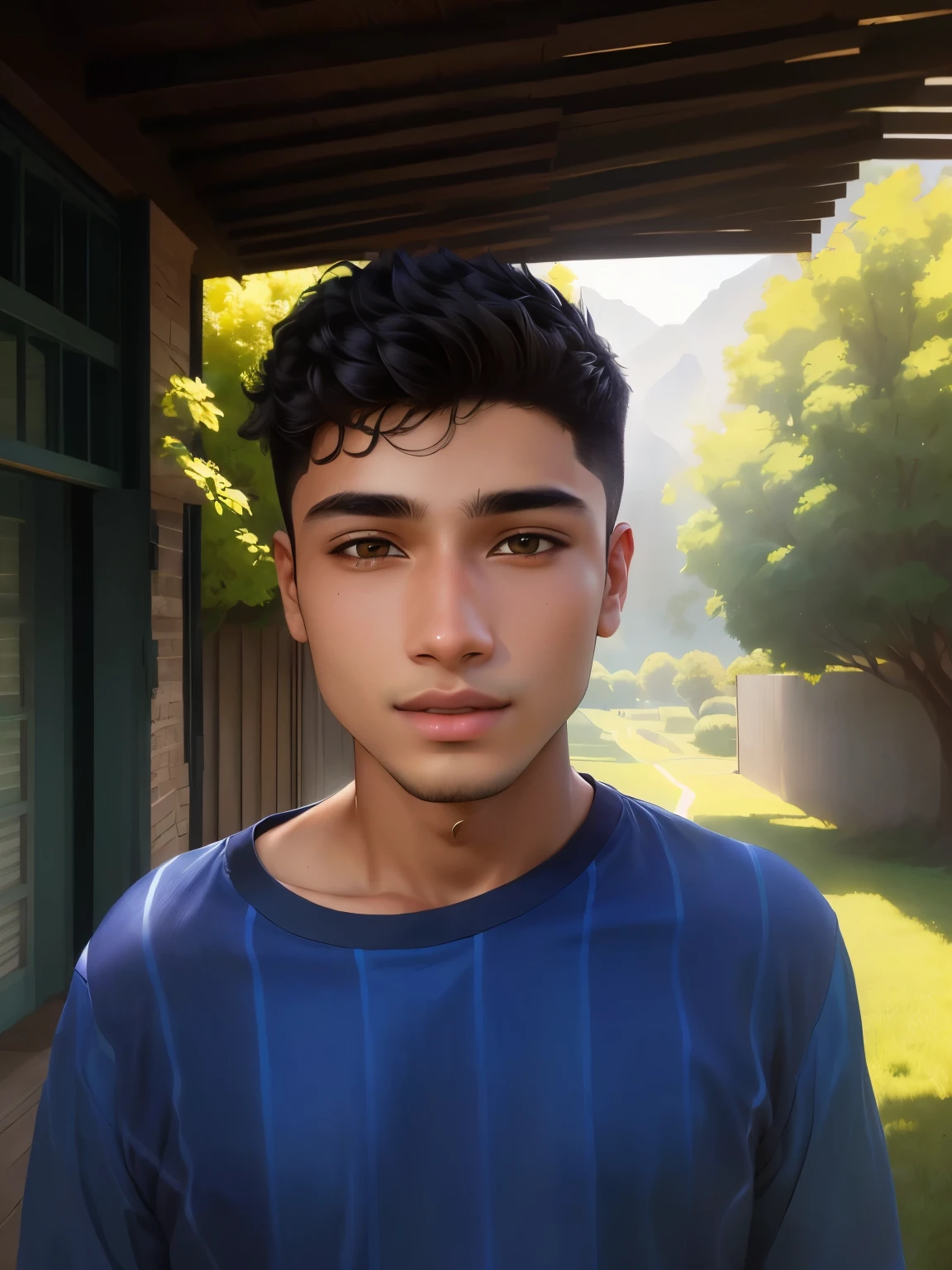 arafed young man with a blue shirt and a green field, riyahd cassiem, ayan nag, profile picture, with accurate face, front profile!!!!, around 1 9 years old, face picture, boy with neutral face, nivanh chanthara, good looking face, khyzyl saleem, 8k selfie photograph