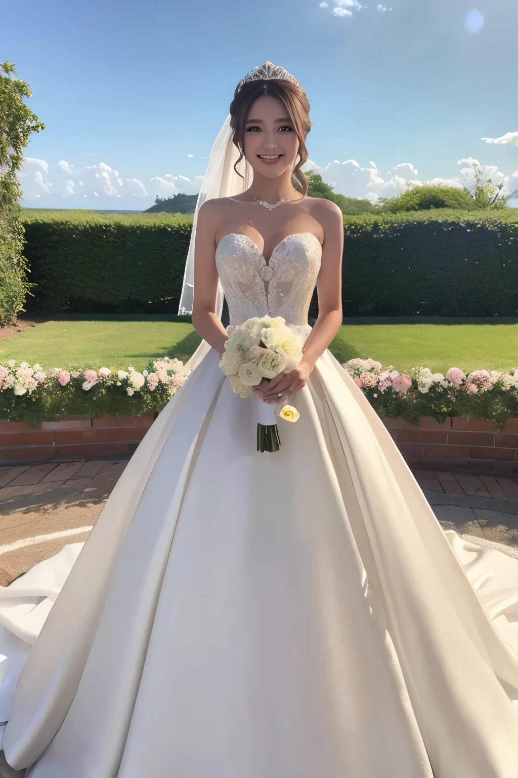 wedding style、smile、white、Luxury Prom Dresses、、8 heads、upper class、Elegance、Theara、