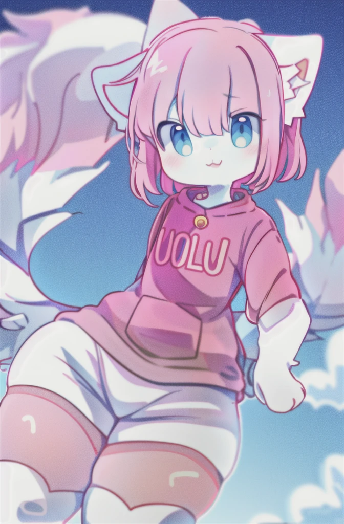 anime boy with a pink shirt and white crotch, and a pink cat, fursona!!!!, female furry mini cute style, cute anime catboy, furry fursona, furry art!!!, holo is a wolf girl, furry furaffinity, fursona art, nyaruko-san, female fursona, nekomimi, anime catboy, fursona commission, solo, thick_thighs, full body picture, zoomed out.