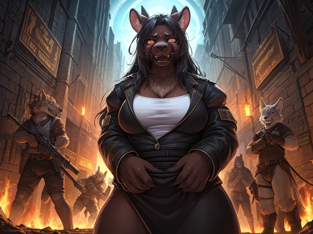 Bible illustrations, Hallucination, flashback , Delusions of grandeur , Shocking moment , bad trip , Steamy curvy body , can not stand it any longer , I can't wait to eat it , Predator's Eyes , Disheveled clothing , Baring his fangs, he attacks the viewer , fps , Long muzzle , female , flashback disco