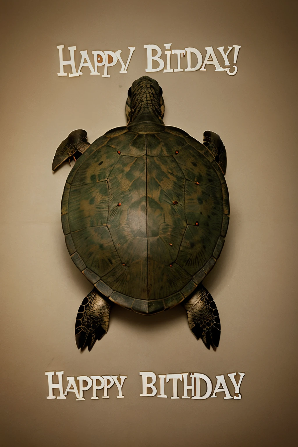 Turtle carrying happy birthday message to aunt