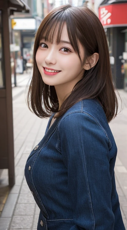 masutepiece, Best Quality, Illustration, Ultra-detailed, finely detail, hight resolution, 8K Wallpaper, Perfect dynamic composition, Beautiful detailed eyes, doress,Medium Hair, small tits, Natural Color Lip, Random and sexy poses,Smile,Osaka,20 years girl,Cute