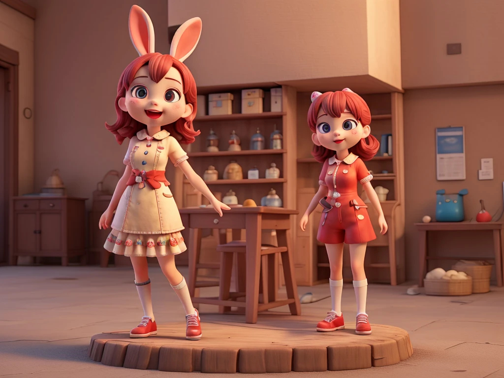 ((best quality)), ((masterpiece)), (detailed)，intellectual property，Red Rabbit，Mouth zipper，image，Lovely，