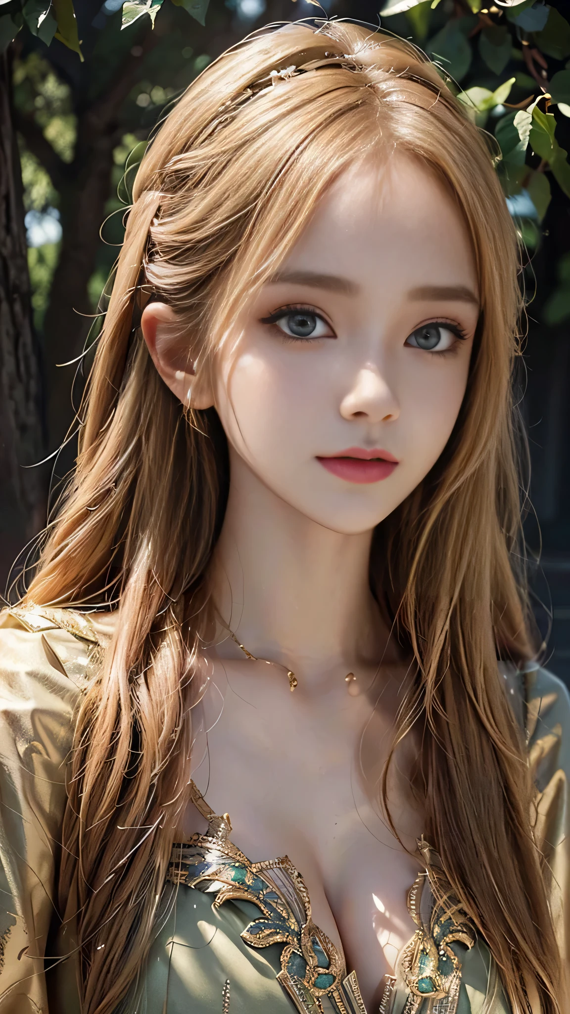 One girl, masterpiece, highest quality, 8k, Detailed skin texture, Detailed cloth texture, Beautifully detailed face, Intricate details, Super detailed, European girl, Green Eyes, Blonde has curly hair, 3D Characters, Medieval Knight