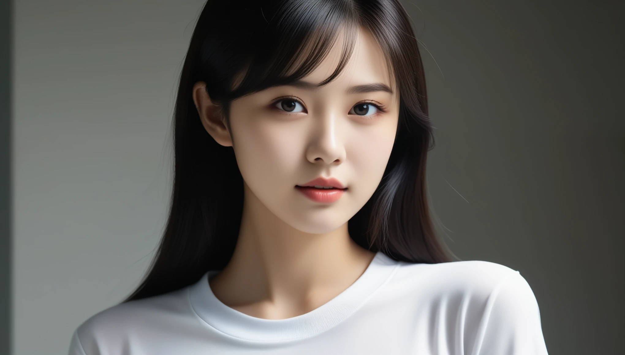 8k, Ultra-high resolution, highest quality, masterpiece, Surreal, photograph, 1 girl, (16 years old:1.3), pretty girl, Cute Face, Beautiful eyes in every detail, 細かくdetailedに,masterpiece,, One Girl:1.2, Japan Female Announcer, clear,clean,Polo shirt,Shortcuts,Black Hair,Bold Pose,Looking at the audience、beauty,Long neck、Laugh a little、Please close your mouth and laugh、(((Ideal body type))),A cup small breasts :2,、Portraiture:2、Perfect Anatomy、鮮明なdetailed、detailed、Surreal、Light and shadow,Strong light,Fashion magazine cover,Thin lips