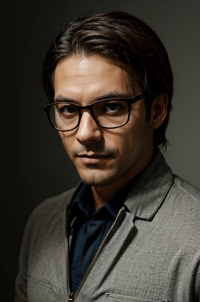 Create an image of a man wearing glasses for my optics 