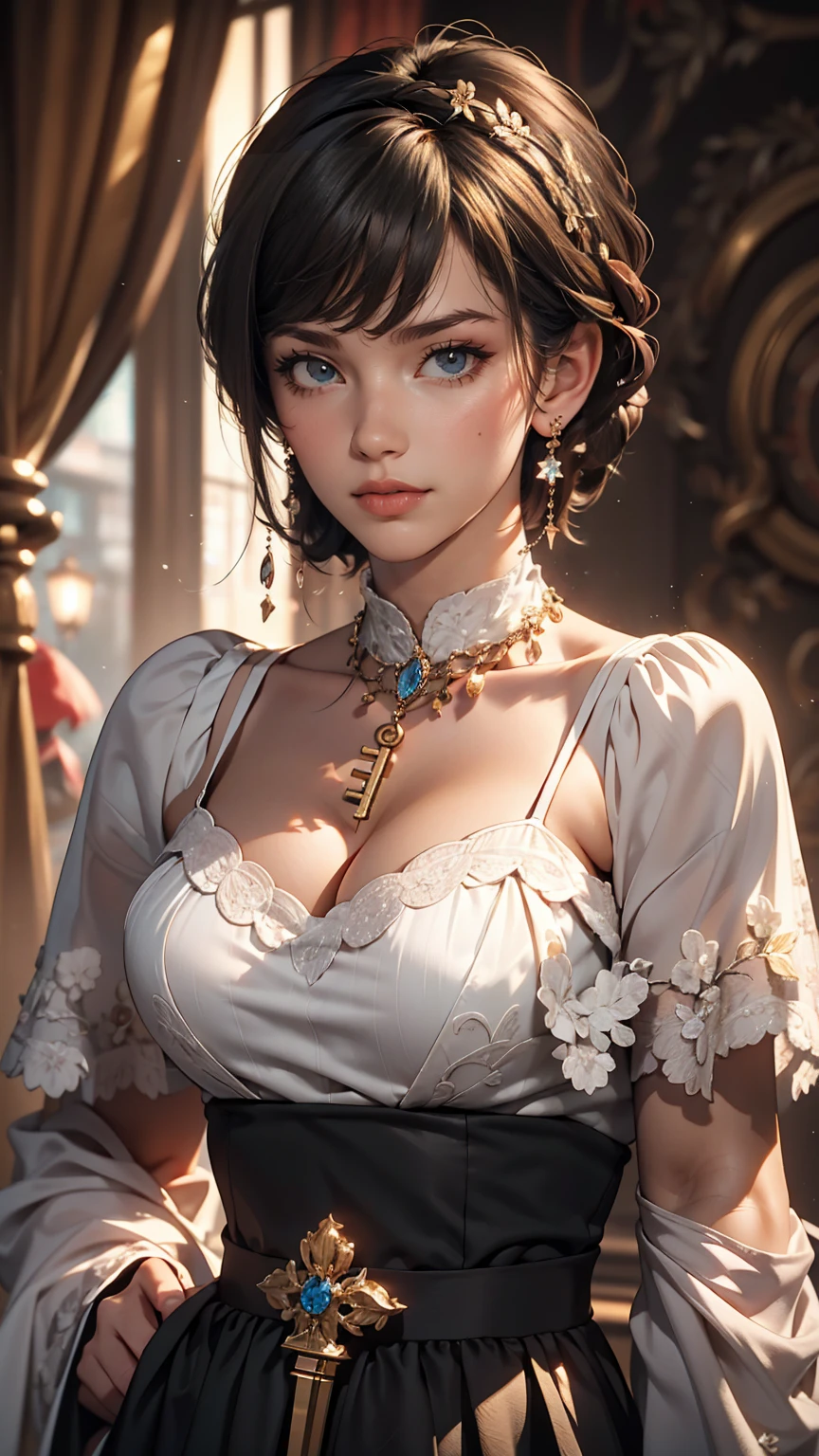 (Surreal), (shape), (Increased resolution), (8k), (Very detailed), (Best shape), (Beautiful and detailed), (highest quality), (Very detailed), (masterpiece ), ( wallpaper), (Detailed face), alone, 1 girl, Looking at the audience, The finer details, Detailed face, In the Dark, Deep Shadow, Inconspicuous key, Pure erotic face ace_v1, smile, Long Hair, Black shawl Straight hair , 46 point diagonal bangs