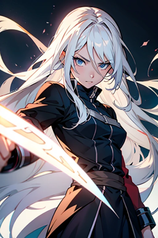 Anime girl with long white hair fighting a small evil girl full manga page
