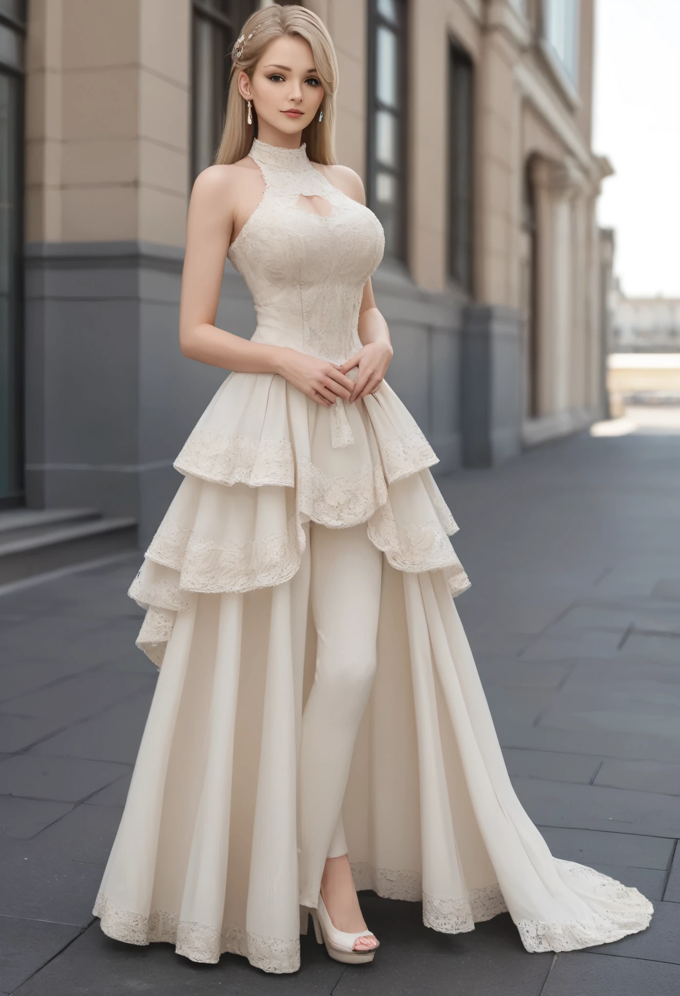 masterpiece、Mastepiece、Award-winning、Anime Girls、Random Hair、Huge breasts、Wearing Dutch national costume、Wear a frilly skirt、Pants that look like they can be seen、Full Body Shot、