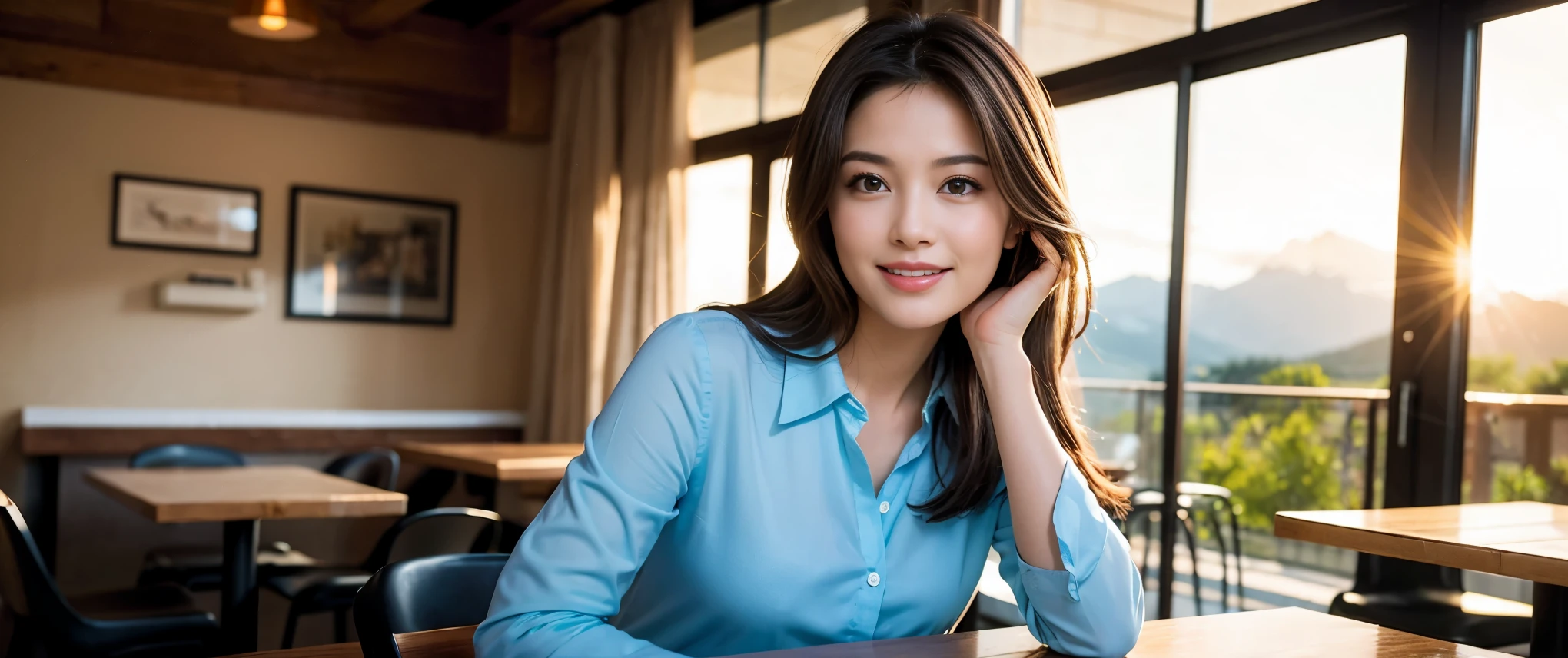 ((highest quality、8k、masterpiece:1.3))、1 male、1 female、Couple、Spouse、Couple、The body is slim、((Bob Hale、Straight hair:1.2)), (Realistic, Intricate details:1.2), テーブルの上のwine glass、Shine light on your face、 Amazing view of the sunset sky and clouds、Amazing mountain views、A bright smile、The wonderfulness of smile、Bright image、The beauty of wine, Beautiful Face, blue eyes, The light shines on your face, Blushing, short hair,Bright Face、 (Age 37), 39 years old, red wine 、Appetizers、Italian food、Wine bottle、Champagne、sparkling wine、Two beauties、Brown Hair、Shortcuts、Long sleeve shirt、dress、Pretty Woman 1, (slimな顔), (The body is slim), (Brown Hair), (Shortcuts), cheeks turn a little red,Attractive beauty、restaurant, In a prominent place (From the waist up) Nova Frog Style, actress, model, Upper Body, White wine, slim, wine glass, 中央に置かれたwine glass, smile, (smile: 1.15), Beautiful fine grain, Depth f/2,saturation, High Contrast, Strong light and shadow,Moist Body:1.5、3D texture、Delicate eyes、Brown Hair、The hair is very shiny、