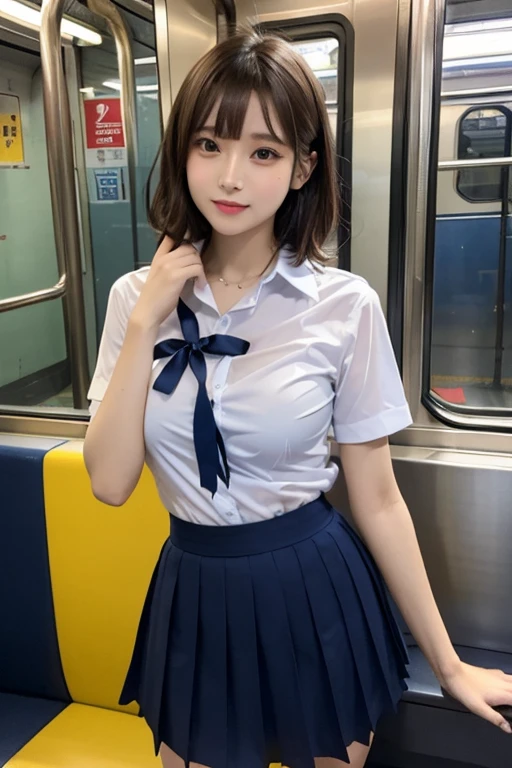 japanese girls、18yo girl、ple short hair、Blond Hair、bangs、BROWN EYES、Perfect figure、Sense of transparency、luster、glosodest chest、School Uniforms、Navy blue ribbon、Light blue shirt、Navy blue skirt、Guangyue、Burning body、hposing Gravure Idol、On the train、Beautiful feet、Strong sunlight、Nasty、Rain-drenched body、wet、actress、hposing Gravure Idol、Nogizaka Idol、korean idol