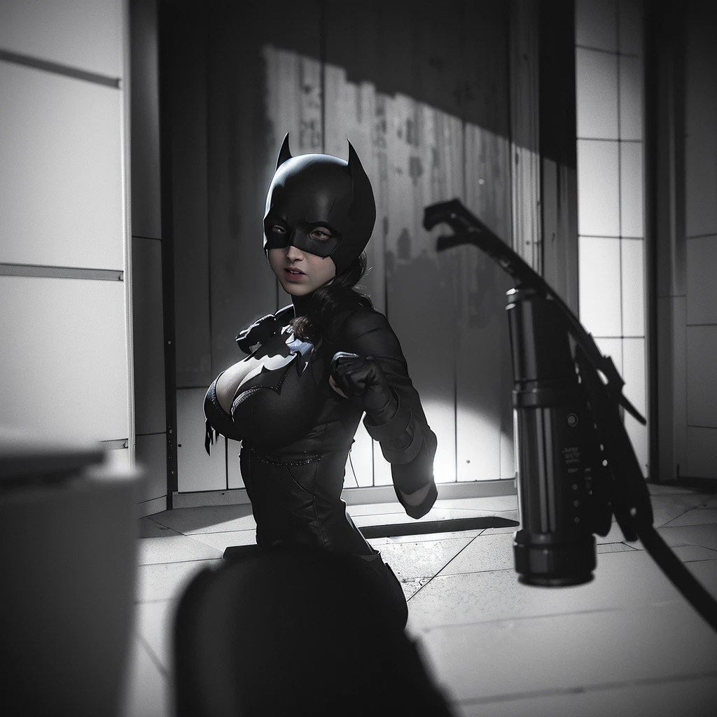 batman swinging in to stop bank robbery,sexy french maids as robbers,hostages killed,bloody bank,batman confronting robbers,dark and gritty atmosphere,chiaroscuro lighting,high contrast,ultra detailed,8k resolution,cinematic composition,dramatic camera angles,realistic textures,moody color palette,strong shadows and highlights,photorealistic,hyper realistic,masterpiece
