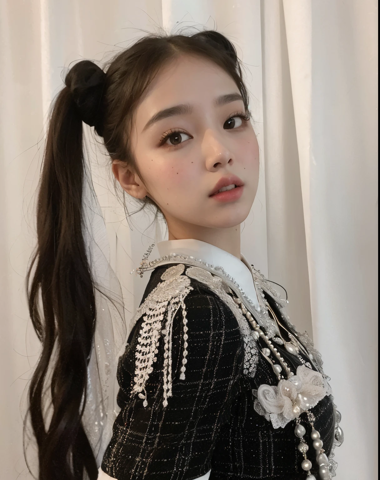 Closeup of woman wearing veil and dress, Jenny Blackpink, Blackpink Roseanne Park, Josh is Blackpink, Portrait of Blackpink Josh, Larisa Manoval, With a black pig&#39;s tail, Cl, Larissa Manoban of Blackpink, common ratio, Jaeyeon Nam, jimin park, Braided hairstyles, Taejun Kim
