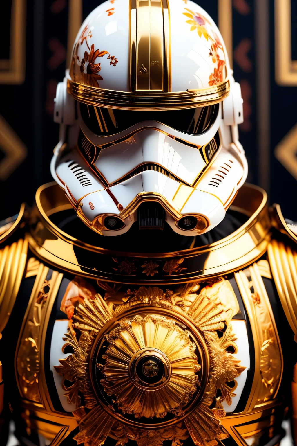 Imagine the stormtrooper GUNDAM in the style of Ultra HD animation (roman face plate)