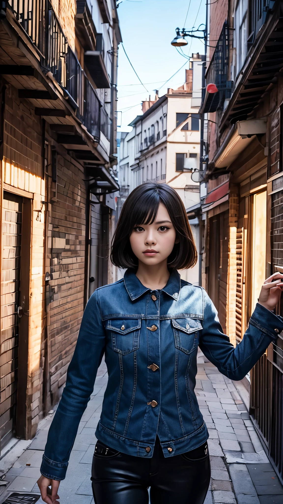 (Highly detailed CG Unity 8k wallpaper),(masterpiece), (highest quality), (Super detailed), (Best illustrations),(Best Shadow), Cowboy Shot, (Sharp eyeliner, eye shadow, Fine grain:1.1), (Urban Background:1.2), ,break , mod3 (Girls' Frontline), ,