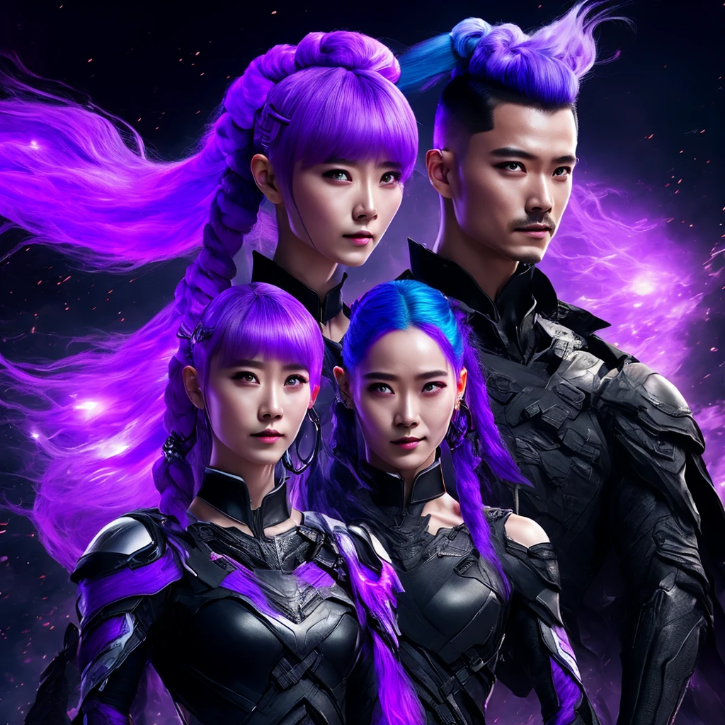 1ztsww1、Movie Posters、Inji、A happy couple is holding hands and gazing at each other、highest quality、Masterpiece、Official Art、16K、Super detailedな目、Super detailed、The best composition、Award-winning works、cyber punk、1 girl、solo、Purple Eyes、Long Hair、Twin braids、The top of the head is milky white, and the hair goes down to purple gradation.、Multicolored Hair、Elbow Handbags、bangs、非常にLong Hair、Bare shoulders、Black Skirt、Gray Hair、dress、smile、Side cut-outs、Covered navel、Cut out the side、Vehicles of the Future、The speed of the vehicle、Purple light afterimage after running、