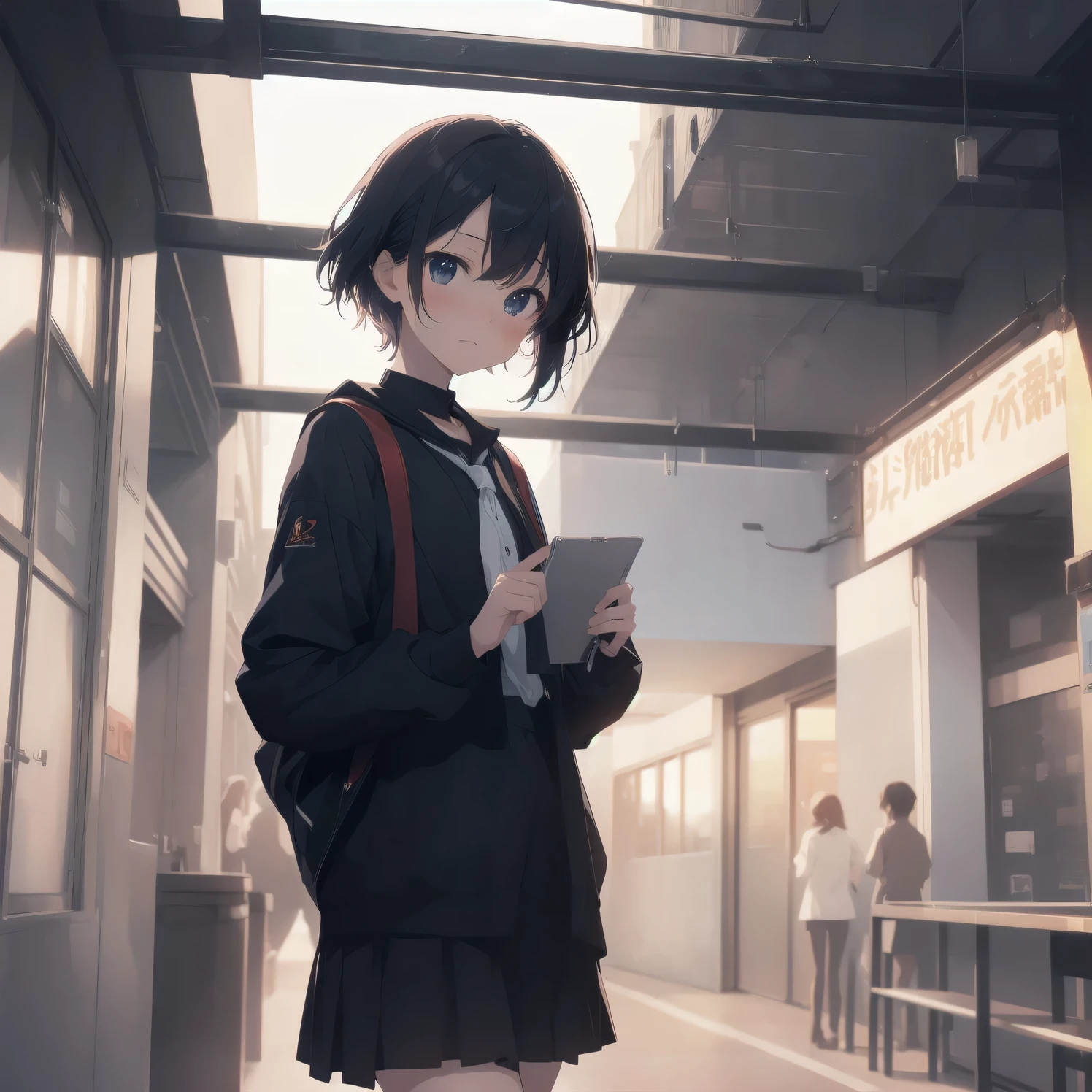 ultra-absurdres-Top quality by artist God, ultra-detailed, high resolution, anime moe artstyle, best anime 8k konachan wallpaper, pixiv contest winner, pool:2810, perfect anatomy,break, 1girl, (Please draw a girl walking sleepily to school alone. )break,(Solo,little female, -yeld:1.Full limbs, complete fingers,a junior hihort hair), short cut, flat chest, , small butt, small black eyes, beautiful detailed eyes, well-proportioned iris and pupils, expressive eyes, highres detailed hair, soft expression, salor school_uniform, sailor collar, serahuku, bow, pleated skirt,(Detailed Lighting), (Detailed background), in the School commute route. break,super detailed skin, Best cinematic lighting powered by famous artist, 8k,beauty illustration,photoshop_(medium),very aesthetic,break,((artist:tsukudani_(coke-buta) )), artist:clamp ,artist:carnelian ,artist:kantoku ,
