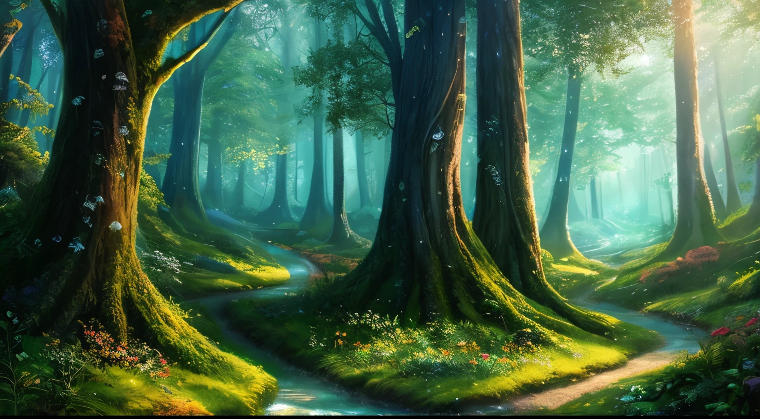 masterpiece, best quality, high quality,extremely detailed CG unity 8k wallpaper, An enchanting and dreamy scene of a fantasy forest, with towering trees, glowing mushrooms, and hidden fairy glens, creating a sense of mystique and enchantment, artstation, digital illustration, intricate, trending, pastel colors, oil paiting, award winning photography, Bokeh, Depth of Field, HDR, bloom, Chromatic Aberration ,Photorealistic,extremely detailed, trending on artstation, trending on CGsociety, Intricate, High Detail, dramatic, art by midjourney