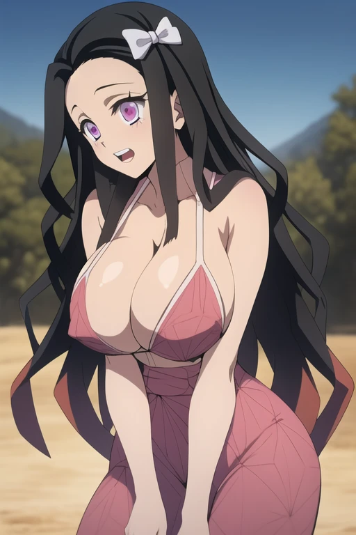 Nezuko big tit busty ((mejor calidad)), ((obra maestra)), (detallado), cara perfecta