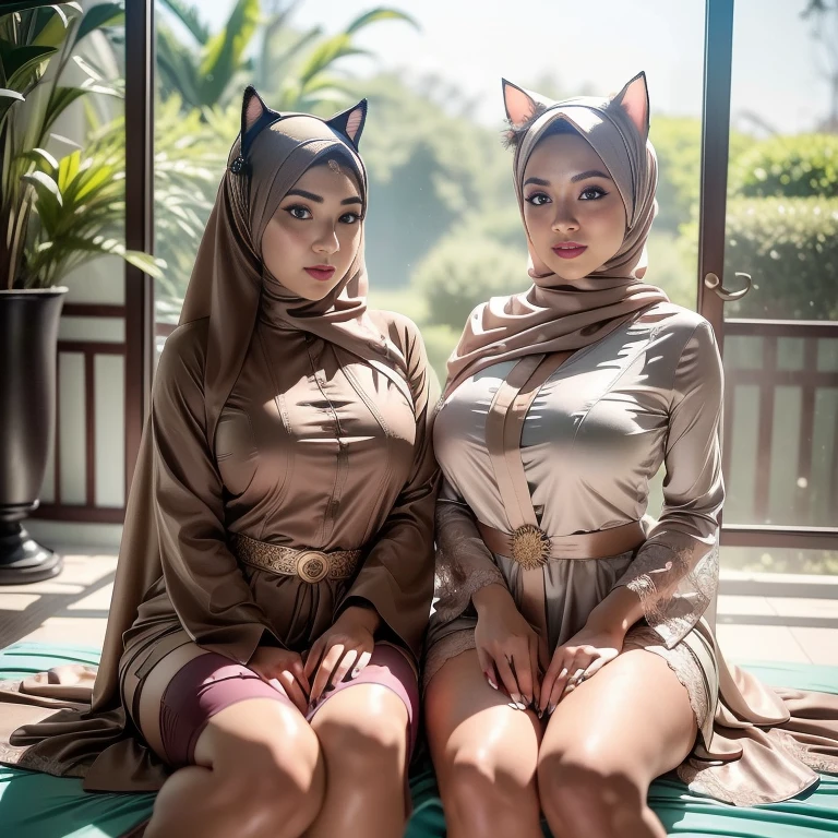 (((Two:2 girls nake and nude, great nipples))) ((PASTEL LACE)), ((sexy)), ((UNDRESS)). Brown, Flat Chest, (((Wearing G-String))) Sitting Sexy Bikinis female,45 yers old,Married woman,Long legs, slim waist, photo exposure, solo,(Background with:at a forest,the rainforest,in summer) She has long white hair,Redlip,Stand deep in the forest,seen from the front, hair straight,long, floated hair, sky with many clouds,(((tmasterpiece),(Very detailed CG unified 8k wallpaper),Best quality,Movie Lighting,detailed back ground,Beautiful right eye pupil,(very delicate beautiful),(Beautiful and detailed eyes description),ultra - detailed,tmasterpiece,)),facing at the camera,A high resolution,ultra - detailed),,a little bit chubby,overmany, Camel toes,captain america(dressed in:On the cheongsam,Transparent Captain America) 3DMM, ((Masterpiece, best quality, photography, detailed skin, realistic, photo-realistic, 8k, highly detailed, full length frame, High detail RAW color art, diffused soft lighting, shallow depth of field, sharp focus, hyperrealism, cinematic lighting, hijab, a woman in a beautifully makeup, smokey eyeshadow, beautiful big eyes, long eye lashes, wearing (aqua satin hijab), loosely tide hijab style, ((Taupe satin shirt)), satin long waist skirt, reading, sitting under tree, garden, The whole body consists of a young girl with hijab Kimono, Eye makeup, Cat ears, Soft lighting, groups, Wear shabby clothes, Dirty, Tattered futuristic military uniform, Cat's paw badge, Pose, spot color, rendering by octane, Ultra-realistic intricate details, big breasts, big breasts, big breasts, two MAPAY women in lingerie posing for a picture in a room, oppai, posing together in bra, MIRA FILZAH and IMAN TAYORE, red bra, all red, oppai proportions, sexy :8k, 4 k, big breasts!, bottom angle, big breasts!!, Malay beauties, biomechanical oppai, fujita goro and jones, thicc, wearing hijab, hijab star, hijab gorgeous, hijab super model,