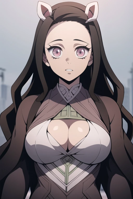 Nezuko. busty busto 350cm ((mejor calidad)), ((obra maestra)), (detallado), cara perfecta fake animal ears, Surrealism, 8k, super detail, ccurate, best quality, retina, 1080P, HD, highres, anatomically correct