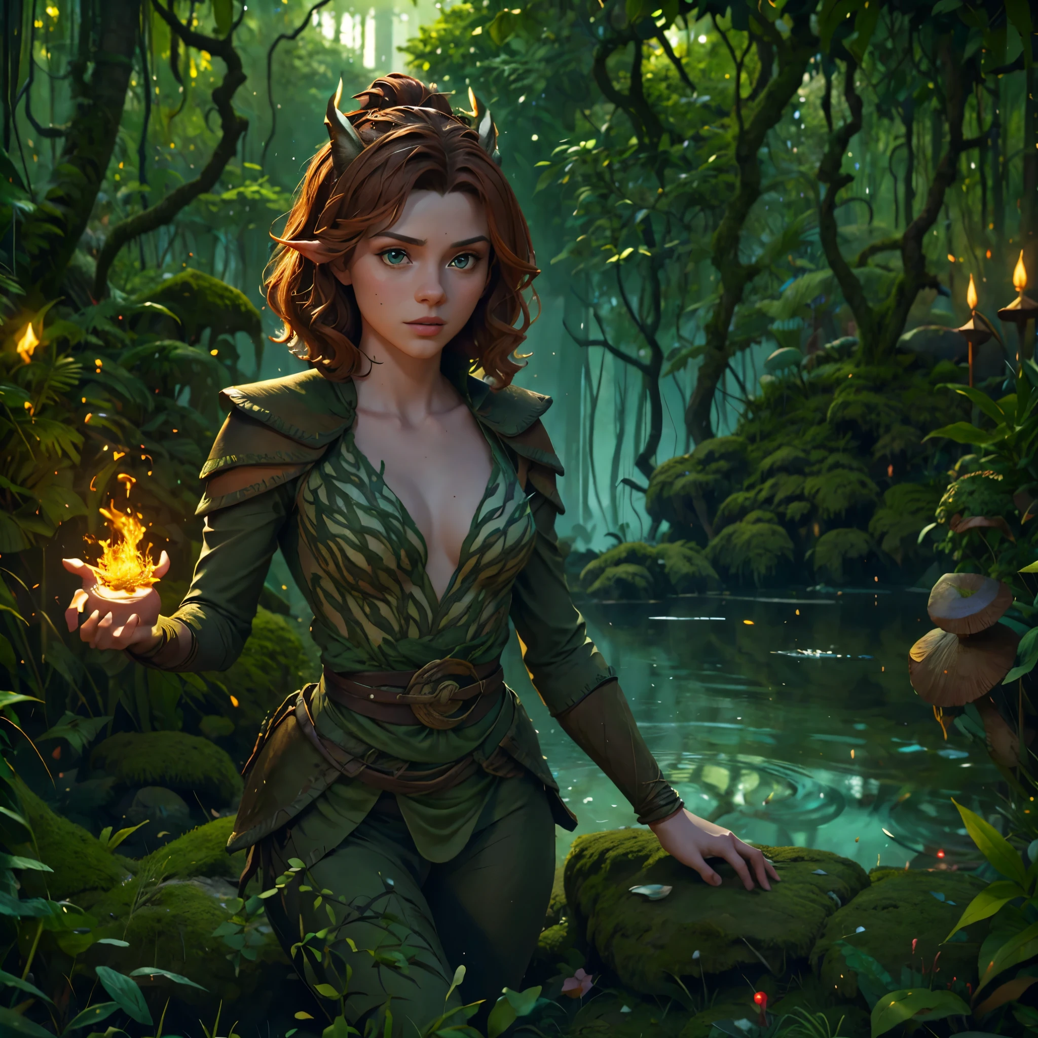 FLORESTA,PERSONAGEM,CORPO INTEIRO,DND,detalhado,4k,high resolution,Obra de arte:1.2,DESENHO,Obra de arte, melhor qualidade, (very detailed 8k CG unity wallpapers), (melhor qualidade), (best illustrations), (melhores sombras), forest theme with elementos naturais. tall trees, riachos tranquilos, brilhoing little mushrooms, surrounded by delicate folhas and Galhos, with Vagalumes and brilhoing particle effects,, (elementos naturais), (tema selva), (folhas), (Galhos), ( Vagalumes), borboletas, (delicate folhas), (brilho), (particle effects). , isometric 3D Model, octane rendering, Rastreamento de raio, Super detalhado