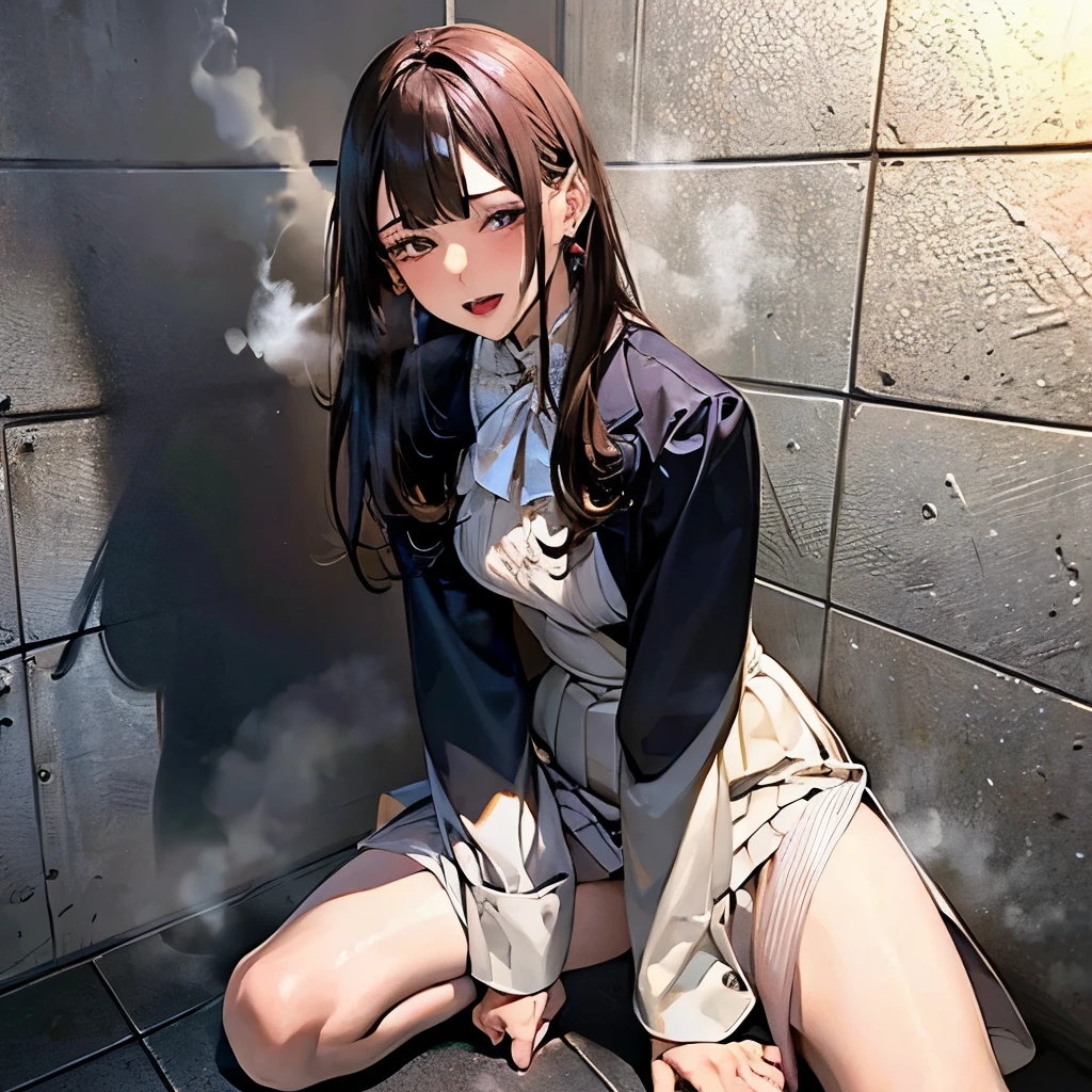 /quality
(masterpiece,best quality,high resolution,High Quality,Realistic)

/hair style
(blunt bangs,medium,Center parting)

/Clothes
(a long skirt,job interview suit:2.0 ,earring)

/Pose
Bend over,
lean against a wall,
legs spread,

(sexual orgasm,steam:1.5,swet:1.5),

/Other
crowd:1.5,fair skin,22 years old, foot focus,lean against a wall