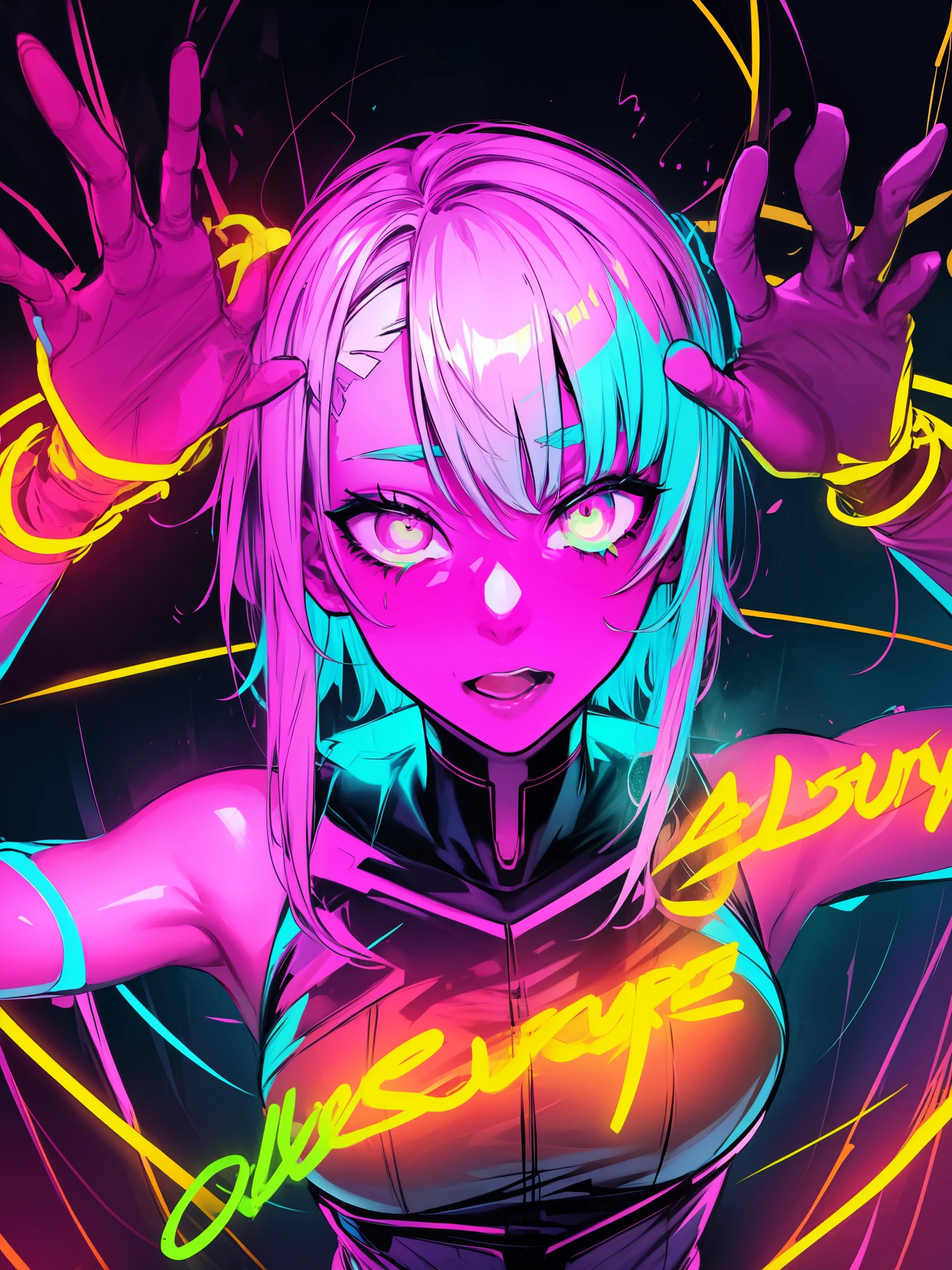(score_9_up, score_8_up), score_7_up, 1girl, glowing neon cum, masturbate,glowing neon lipstick, glowing neon eye shadow,