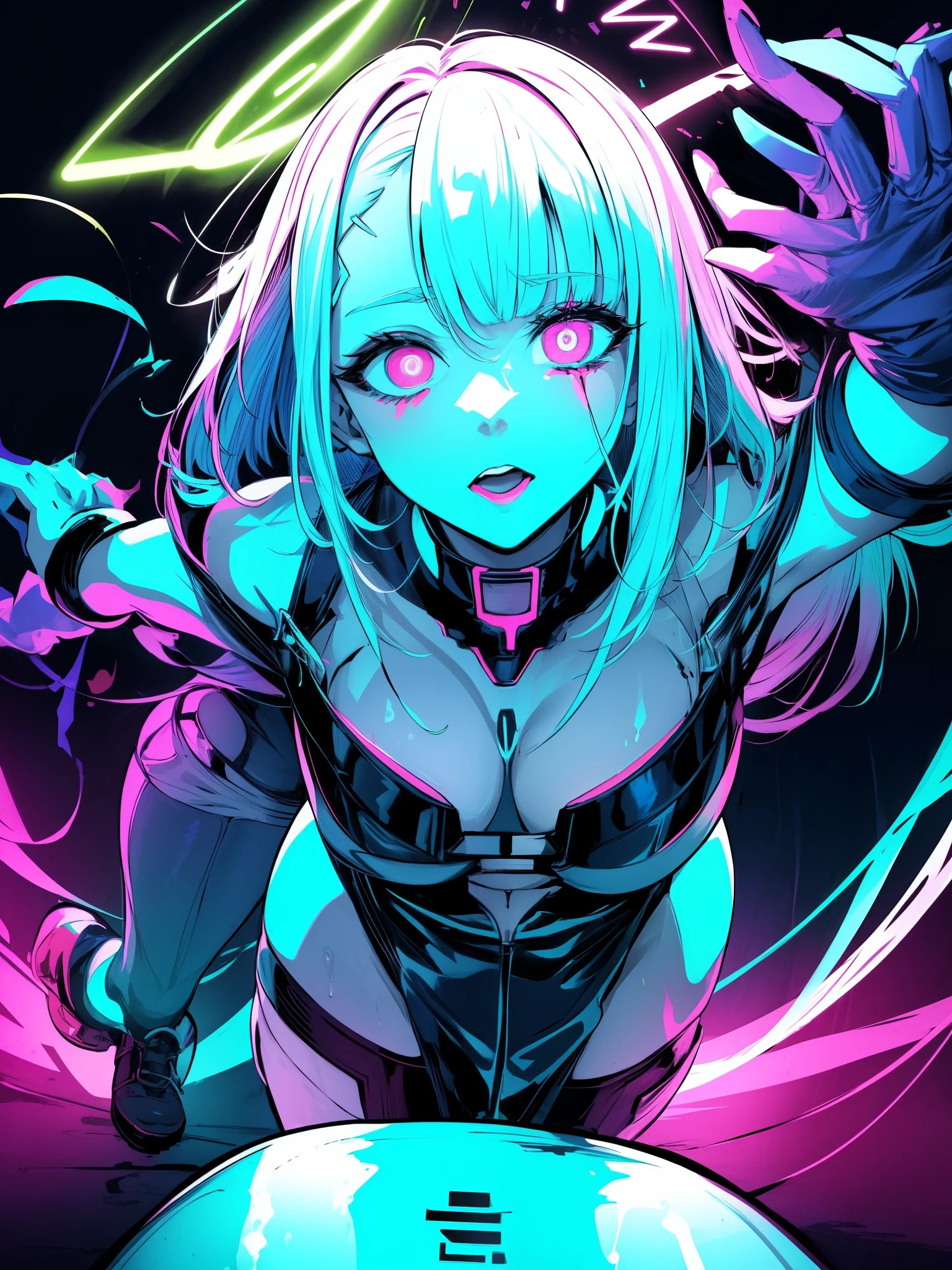 (score_9_up, score_8_up), score_7_up, 1girl, glowing neon cum, masturbate,glowing neon lipstick, glowing neon eye shadow,