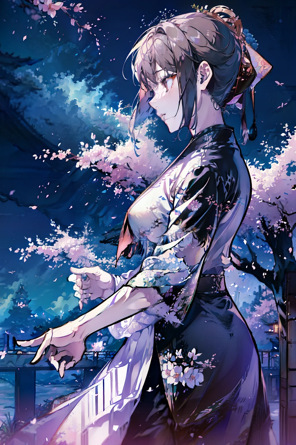 masterpiece、Landscape with rusty shades、Old Japan landscape、kyoto、Meiji、Taisho、Taisho romance、stone pavement、catss、top-quality、hightquality、Highly detailed CG Unity 8K wallpapers、art stations、Digital Illustration、with an intricate、trending、awardwinning photo、depth of fields、nffsw、chromatic abberation、Reality、A highly detailed、trends in the art station、CGsociety Trends、with an intricate、high detal、Dramatic、 8K, 16 K, top-quality, photon maping, Radio City, Photorealsitic, Elaborate CG, Physically Based Rendering, ultra realistic realistic textures, unrealengine5, motion angles、cinematlic lighting, Dramatic Writing, Professional Writing,Big Breasts