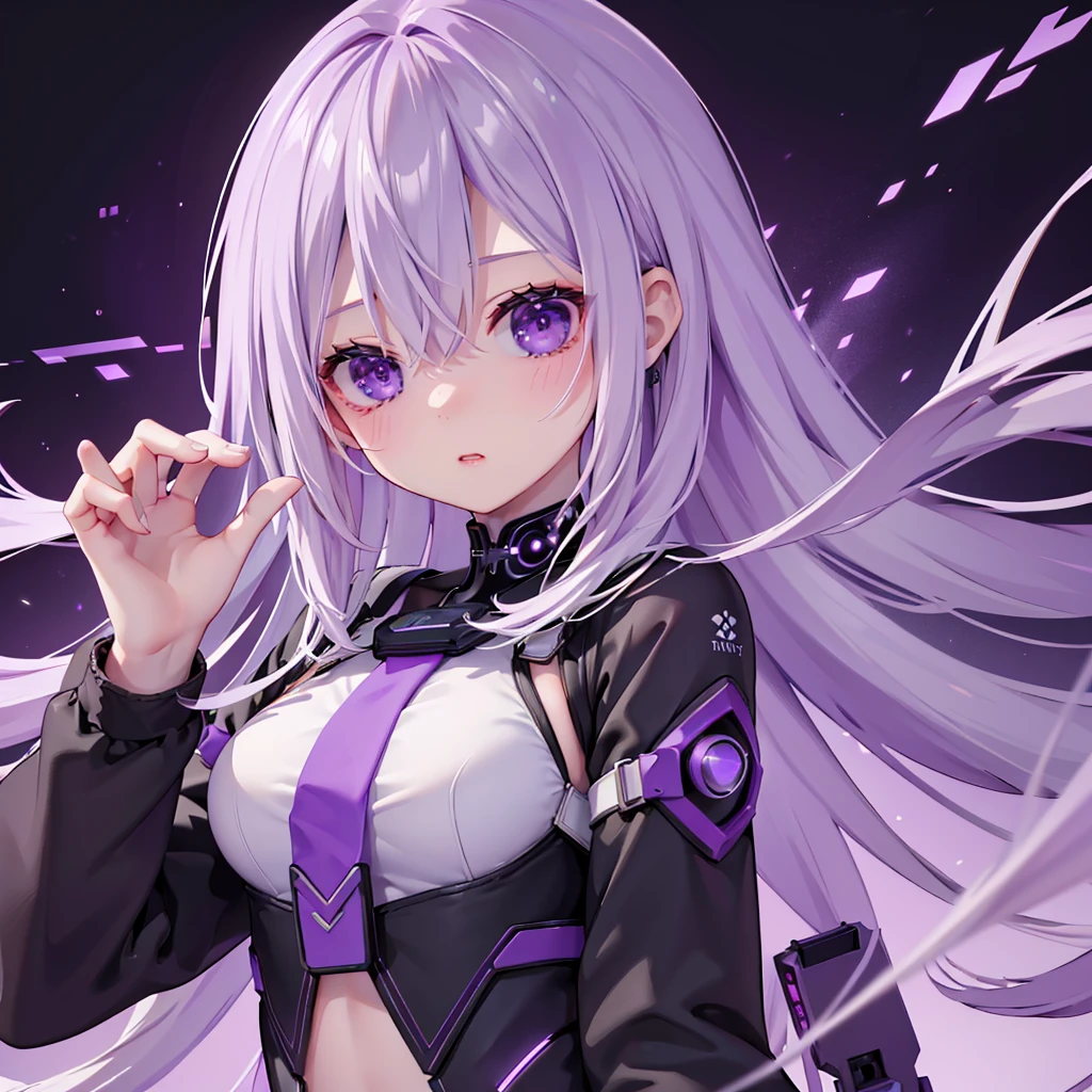 (masterpiece: 1.3)、(Highest品質: 1.2)、8k、Confused、unity 8k wallpaper、(Very detailed: 1.3)、Highest、malefemaleのカップル、Gray Hair、Purple Hair、Split Theme、male、female、cyber punk、